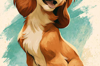 make cartoon pet portrait in disney style pet illustration