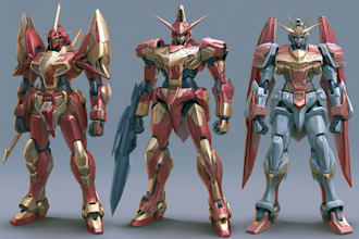 draw illustration and concept mecha, gundam, and robot