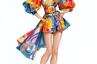 a draw fashion illustration and sketch