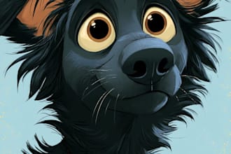draw disney pet portrait illustration