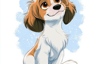 draw disney pet portrait illustration