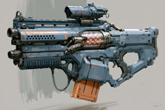 create weapon concept art for you
