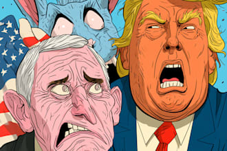 do digital political cartoon for political cartoon