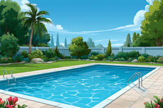 draw swimming pool site plan, pool design, permit set