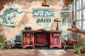 draw amazing a create illustration vintage artwork