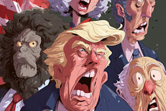 stunning digital political cartoon for political cartoon