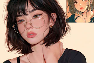 anime character an illustration and anime character