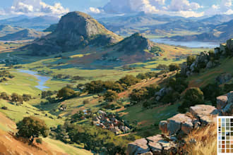 paint landscape in oil painting