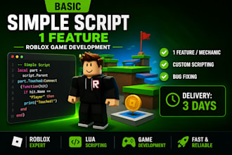 develop your roblox game using roblox studio and lua scripting