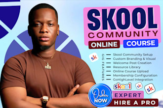 setup skool online course community, skool credit repair skool community manager
