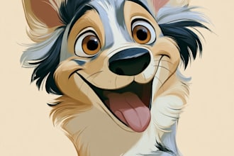 draw a disney pet portrait illustration