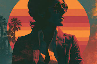 make vintage retro, modern album cover art