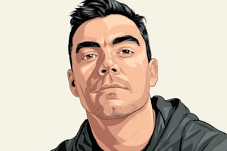 draw vector portrait avatar cartoon from photo