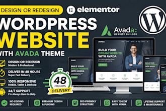design or redesign your wordpress website with avada theme in 48 hours