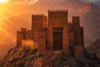 create luxury moroccan kasbah and desert ai architecture art