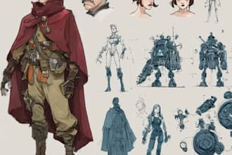 create original hero character concept art for games and films