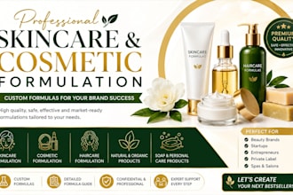 formulate skincare, cosmetics, haircare, soap and beauty products