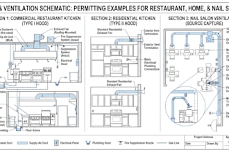 do kitchen hood ventilation and mep design for restaurant home nail salon permit