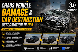 do chaos vehicle damage and car destruction deformation in ue5