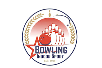 create professional bowling team logo with bar