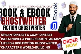 write fantasy ebook, urban fantasy, isekai novel, cozy fantasy, litrpg ebook