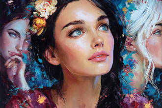 oil painting portrait and illustrations