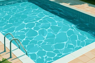 do render swimming pool, backyard, villa landscape