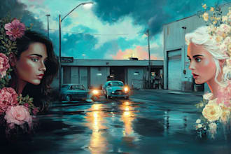 paint customized portraits into an oil painting