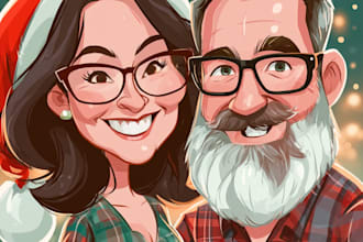create christmas illustration art for cards and decor