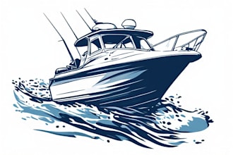 creat vector ilustration of boat, fast delivery
