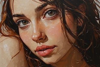 paint custom digital oil painting portrait from photo