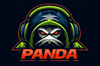 design a bold gaming team logo with custom mascot art