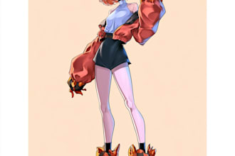 design anime villain character illustration with dramatic style