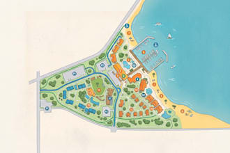 design wayfinding, navigation map,tourism, hospitality, recreation, property map