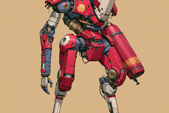 custom mecha robot armor concept art