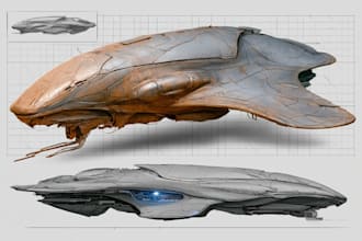 draw high quality spaceship concept