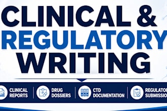 write clinical research report, drug dossier and regulatory submission