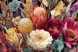 craft a beautiful botanical or floral illustration