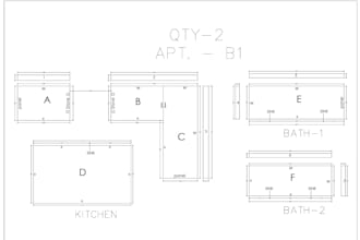 estimate countertop, cabinetry and shop drawings
