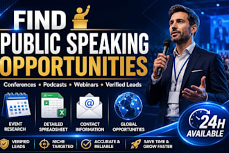 find public speaking opportunities and niche specific speaking leads