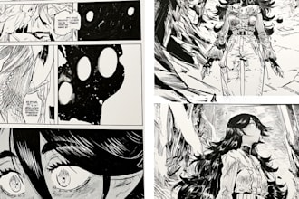 do a unique comic book page or manga page