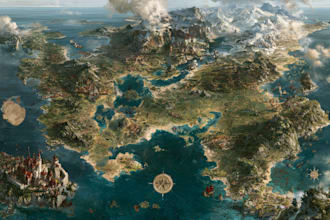 draw fantasy map or ship illustration with cool details