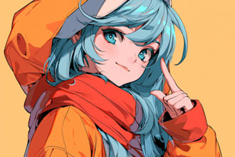 draw japanese anime character illustration and manga art