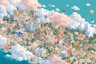 illustrate a creative vector map