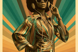 create a vintage retro modern album cover artwork