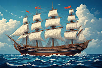 create ship oil painting for you