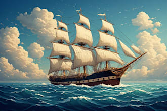 create ship oil painting for you