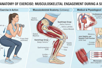 draw exercise, medical and anatomy illustrations