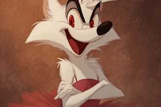 draw cartoon, anime, super hero portrait or concept art