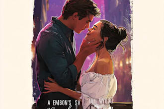 do romance book cover illustration, fantasy cover design